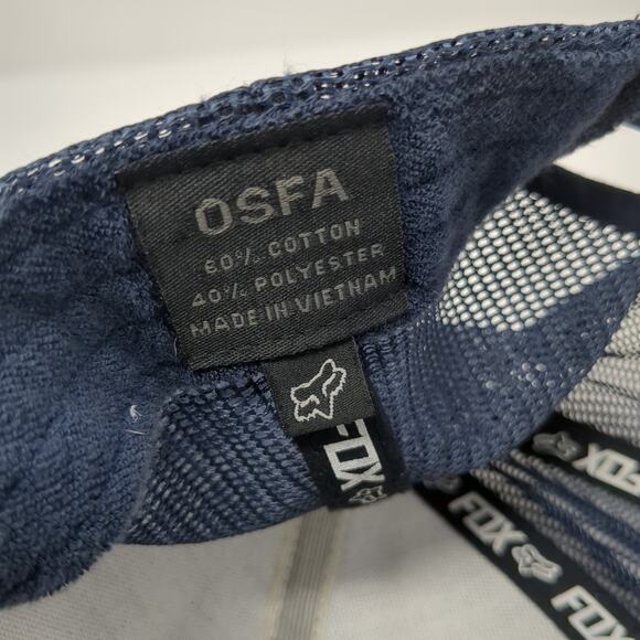 Fox Snapback Trucker Hat Blue One Size Adjustable Mesh Back Outdoor Printed - Picture 9 of 9